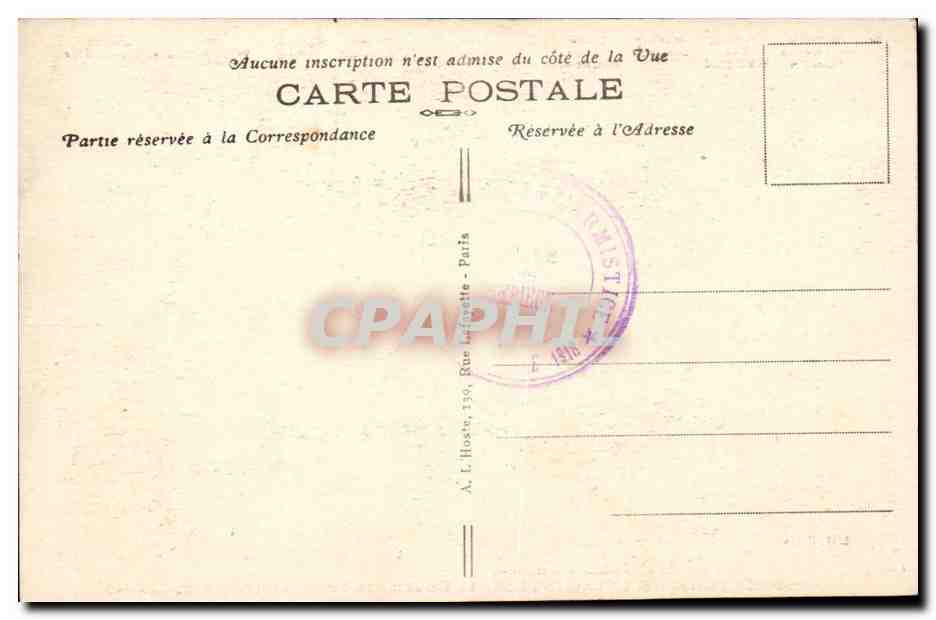 Signature de l'Armistice, 11 Novembre 1918 — 5 heures du matin — A.T. Hoste, Paris — Verso
