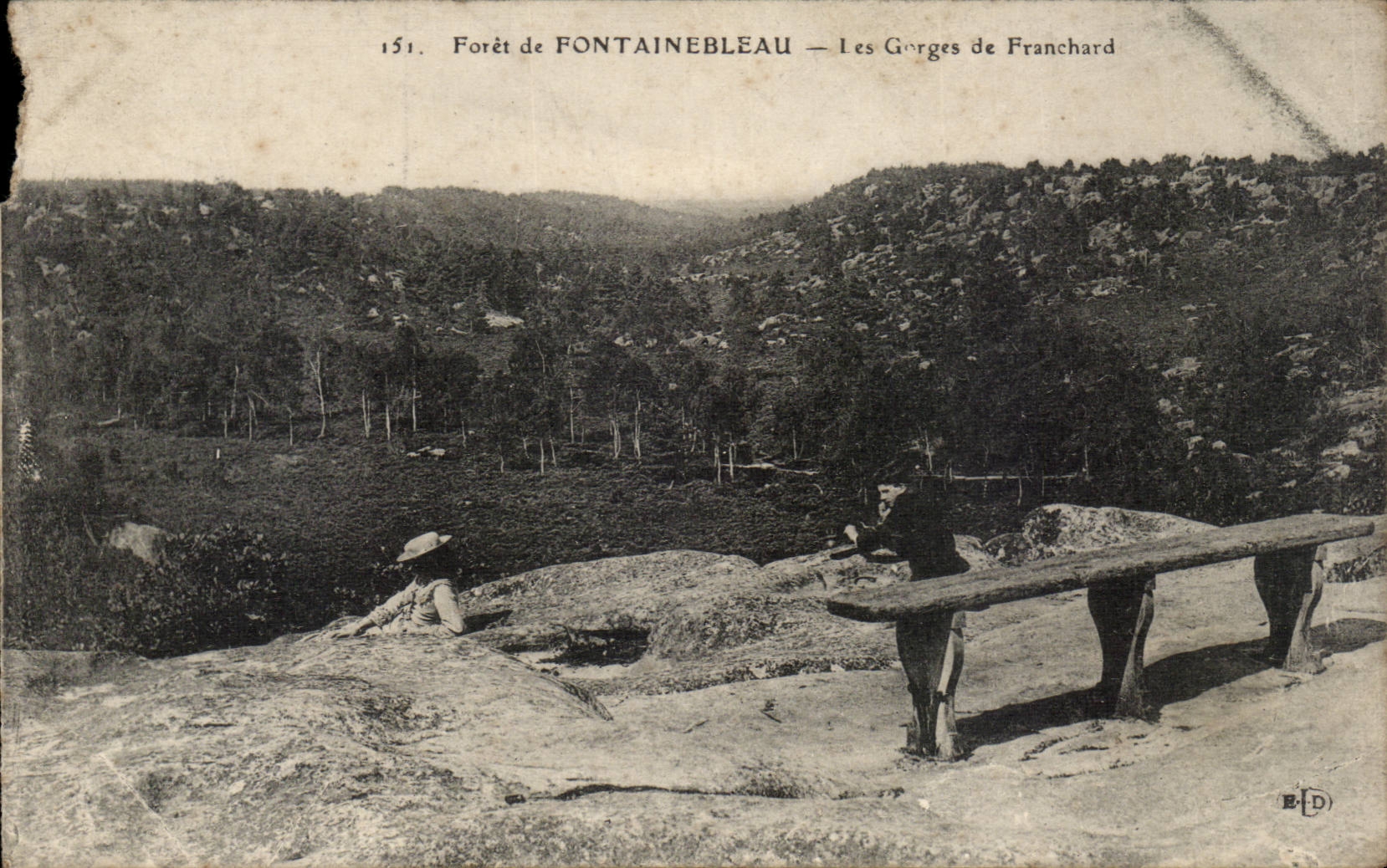 Forêt de FONTAINEBLEAU — Les Gorges de Franchard — Éditeur B. D. (n° 151)