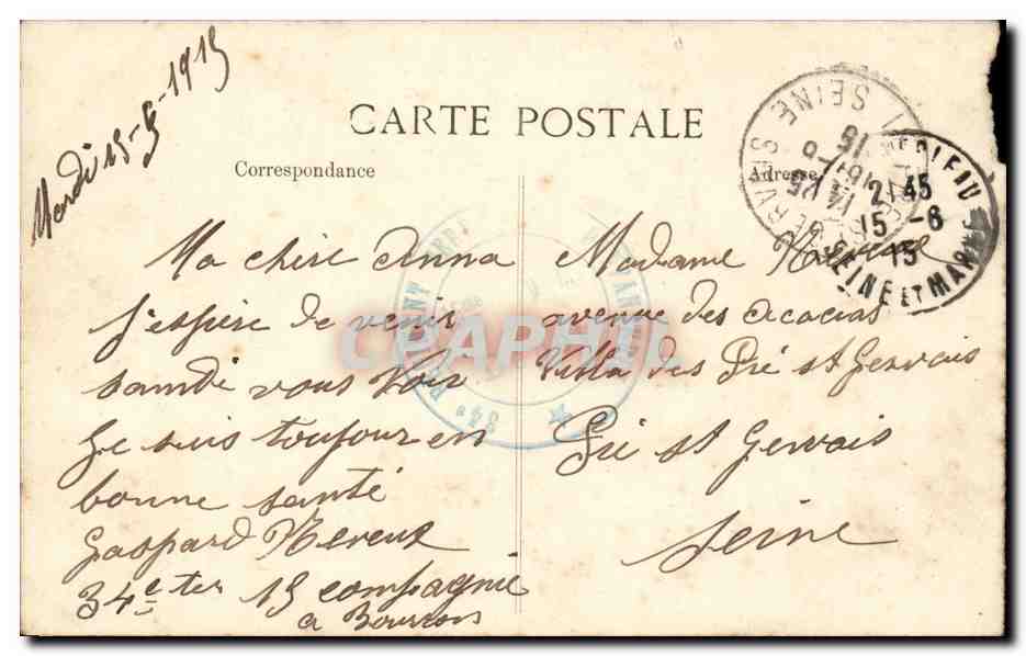 Forêt de FONTAINEBLEAU — Les Gorges de Franchard — Éditeur B. D. (n° 151) — Achterkant