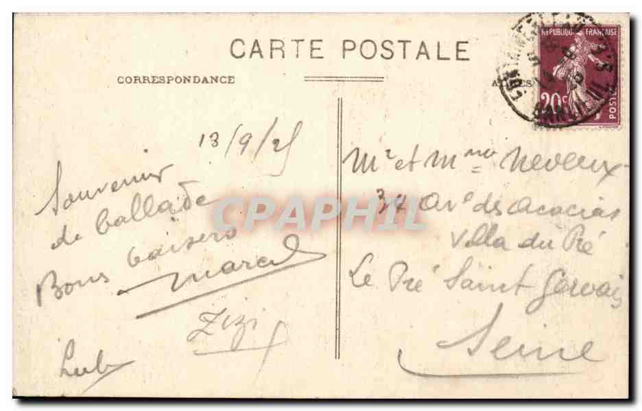 Forêt de Fontainebleau — Rochers de la Tour Denecourt — Éditeur non identifié, n° 201 — Reverso
