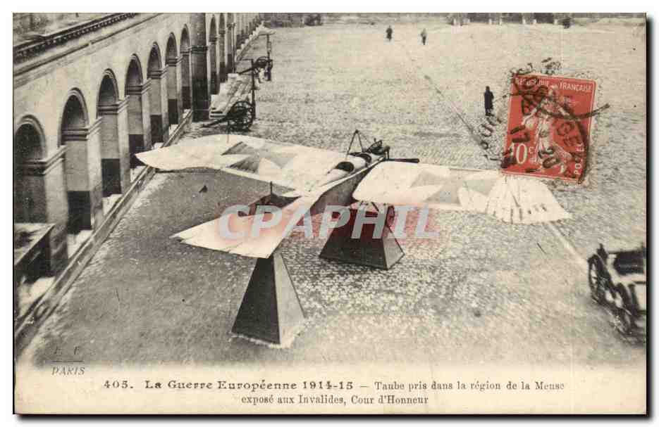 Aeroplano Taube — Esposizione ai Invalides, Cour d'Honneur — F. Fleury, Parigi, n°403
