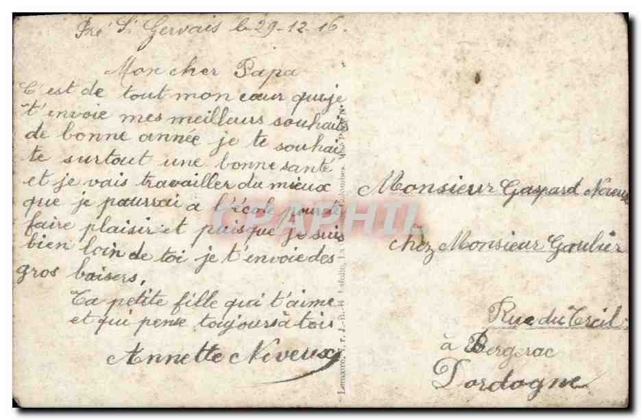 Voeux - Oiseaux legers messagers Zephirs Vous qui gardes du nid le souvenir - CPA  — Rückseite