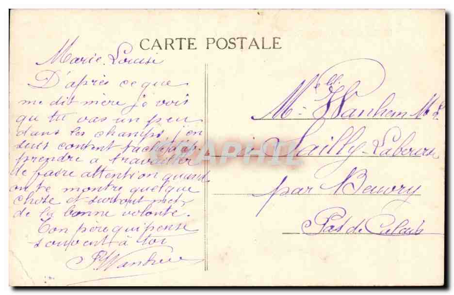 Camp de La Courtine — Tir d'Artillerie - Pièce 75 — Éditeur Mouton, Bazan de la Congère — Verso