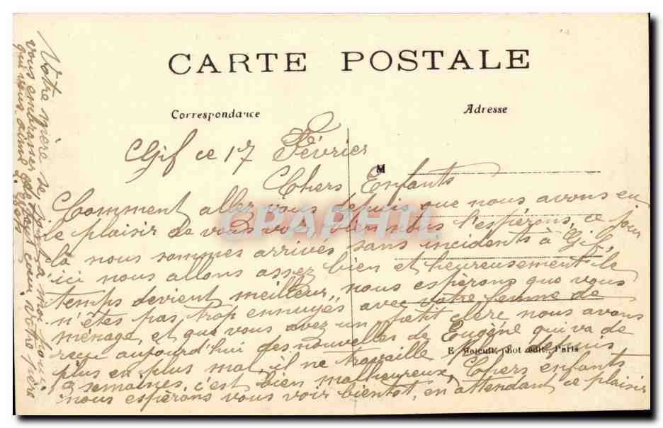 Vallee de Chevreuse - GIF - Le Couvent - Propriete de Madame Adam - CPA  — Rückseite