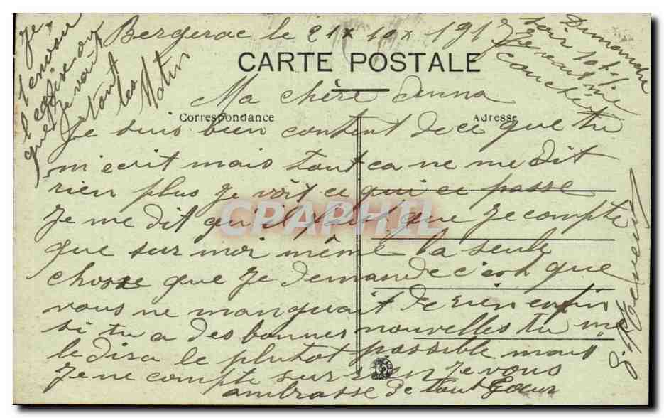 Bergerac - Le Fauboug - L'Eglise de la Madeleine - CPA  — Rückseite