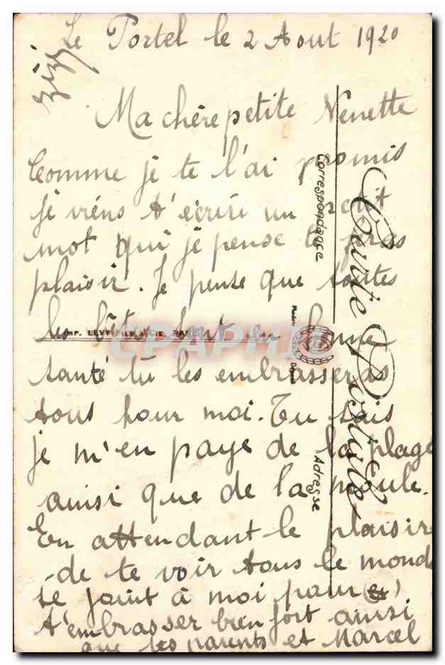 Le Portel - L' Heure du Bain - CPA  — Rückseite