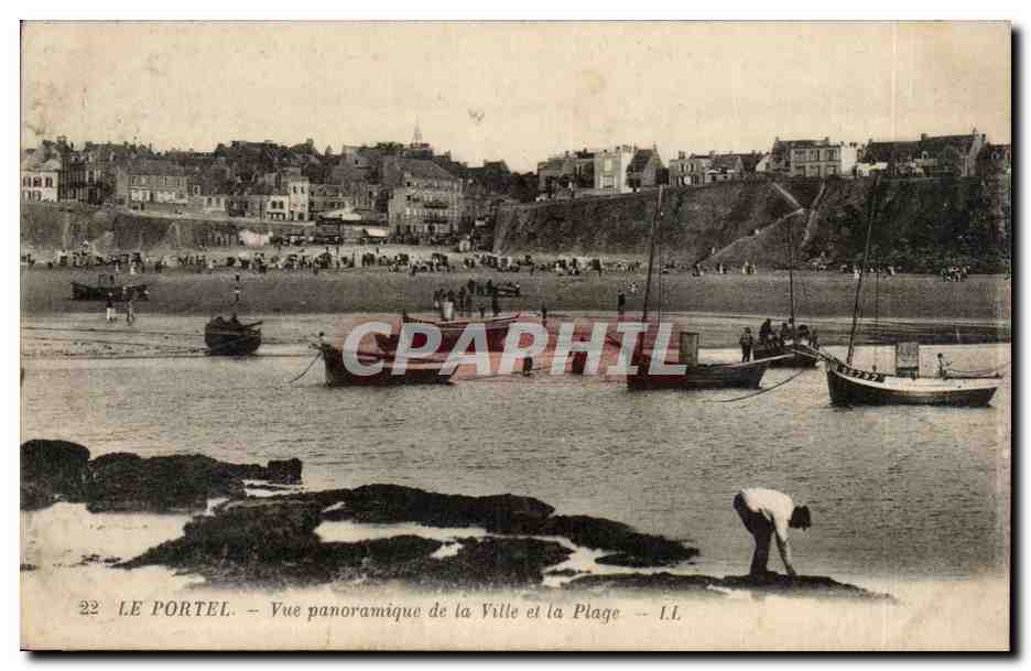 Le Portel - Vue Panoramique de la ville et la Plage - CPA 