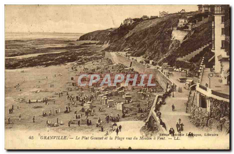 Granville — Le Plat Gousset et la Plage vus du Moulin à Vent — Édition Spéciale L. L. Loiraque, Libraire
