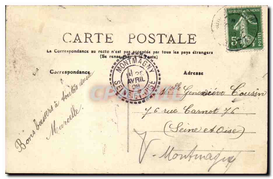 Parc Saint Maur CPA La gare TOP (caleche chevaux) — Rückseite