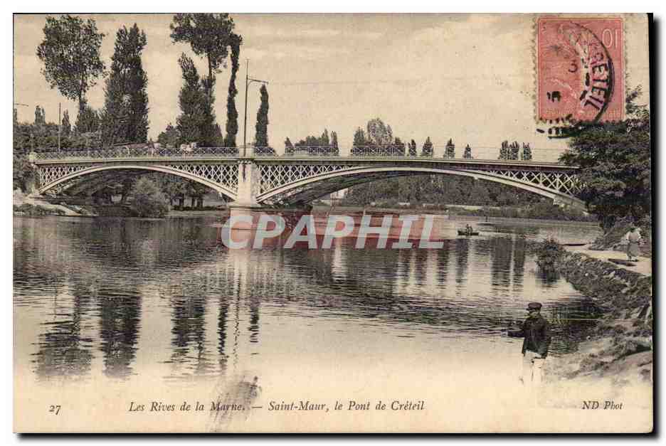 CPA Les rives dela Marne Saint Maur le pont de Creteil