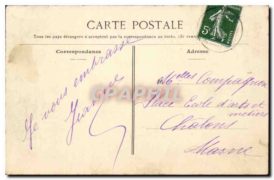 CPA Sceaux Institution Maintenon 29 rue des Imbergeres La piece d'eau — Rückseite