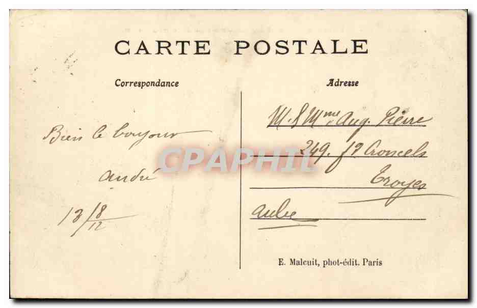 Suresnes CPA Remorqueurs et peniches dans l'ecluse — Rückseite
