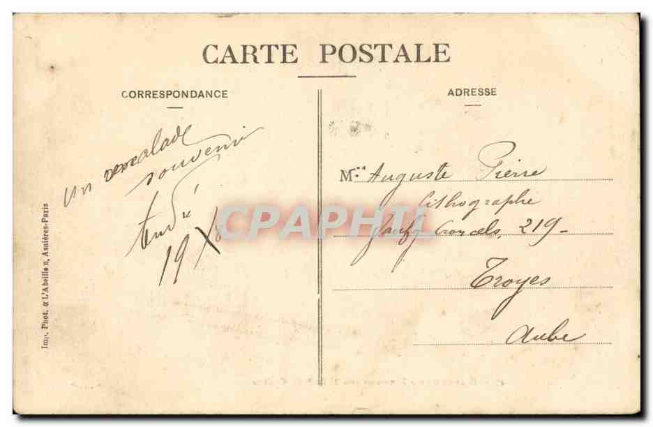 Suresnes CPA Panorama pris de la belle cycliste — Rückseite
