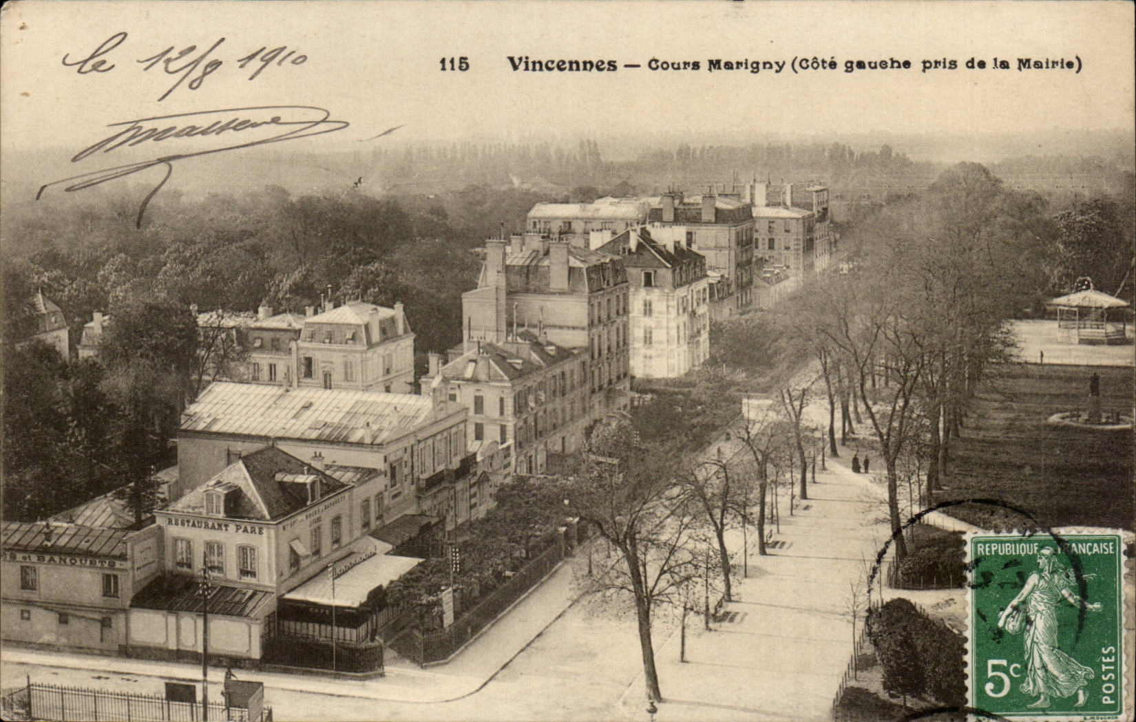 Vincennes — Cours Marigny (Linker Teil von der Mairie) — Unbekannter Verlag, Nr. 115