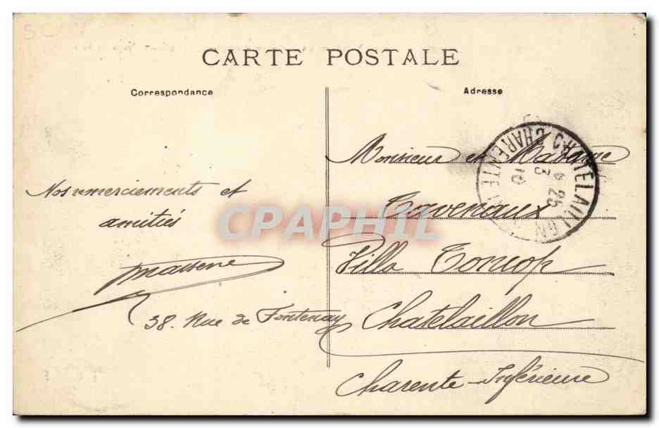 Vincennes — Cours Marigny (Linker Teil von der Mairie) — Unbekannter Verlag, Nr. 115 — Rückseite