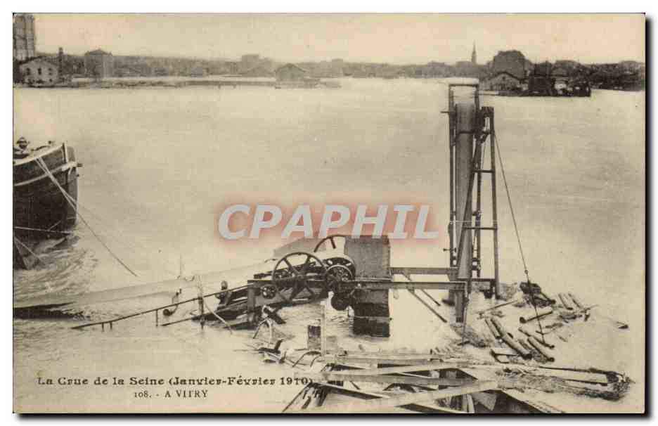 Vitry CPA Crue de la Seine Janvier Fevrier 1910 
