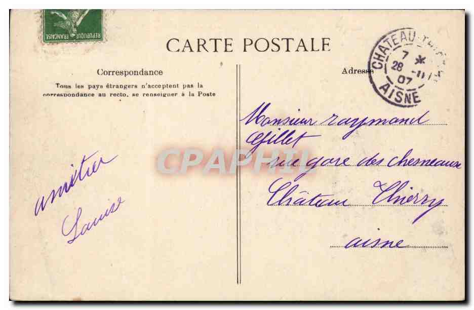 Neuilly sur Seine CPA Place et rue du chateau (tramway) — Rückseite