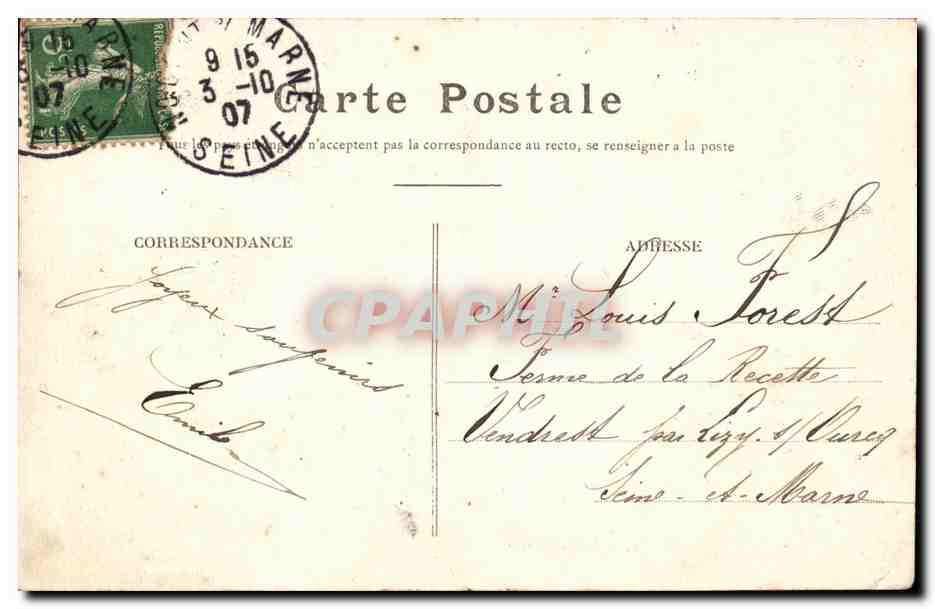 CPA Nogent sur marne Les bord de la Marne Le casino Tanton — Back