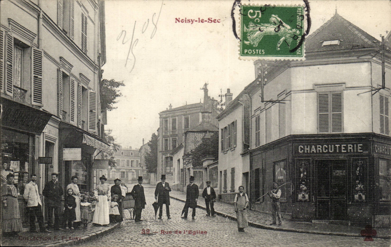 Noisy le Sec CPA Rue de l'eglise (Charcuterie) TOP