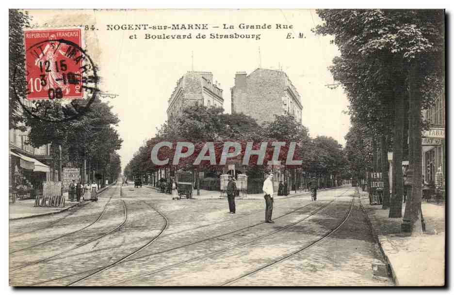 Nogent sur Marne CPA La grande rue et boulevard de Strasbourg