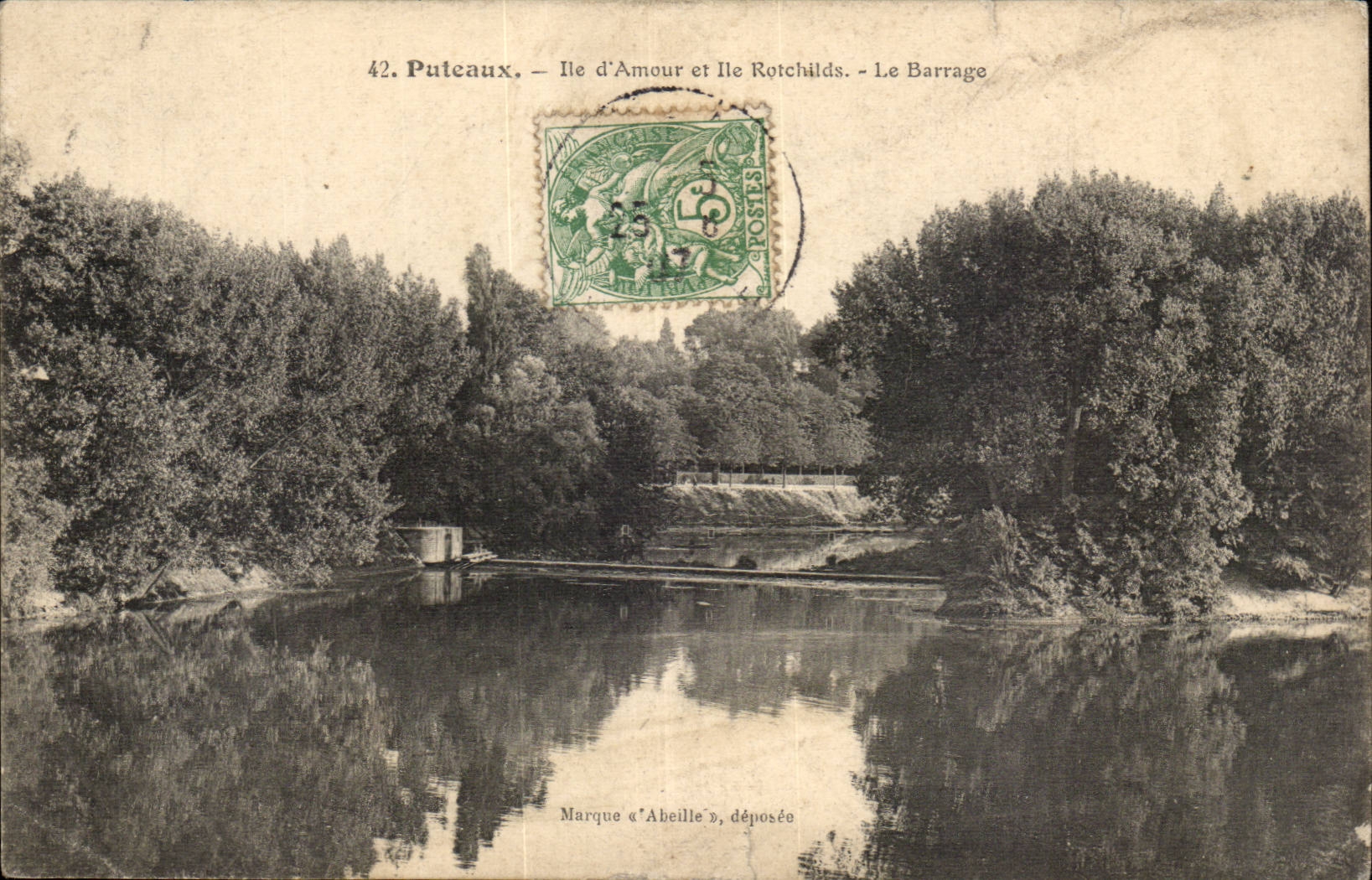 Puteaux CPA L'ile d'amour et ile Rotchilds Le barrage