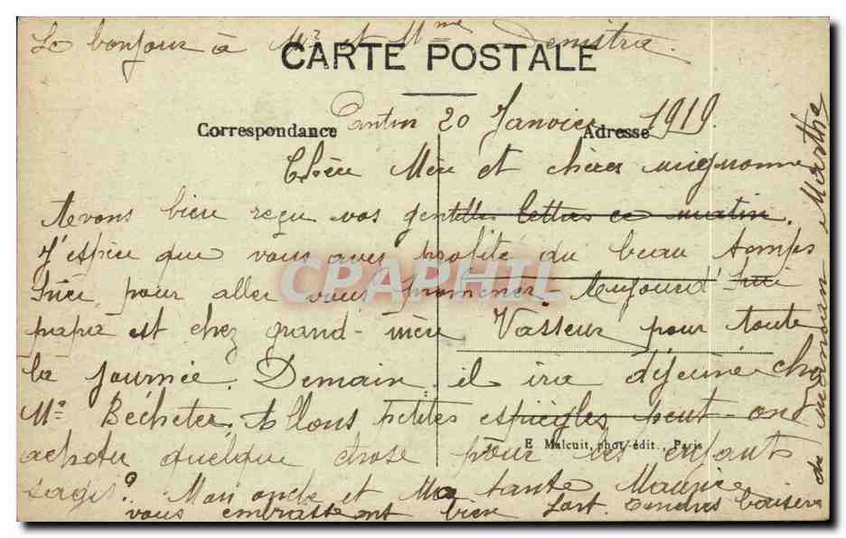 Pantin CPA La SRigneurie Le piegeonnier (pigeon oiseau bird) — Rückseite