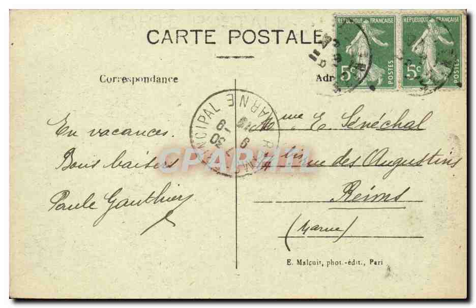 Le Perreux Bry CPA Les bords de la Marne artistique — Rückseite