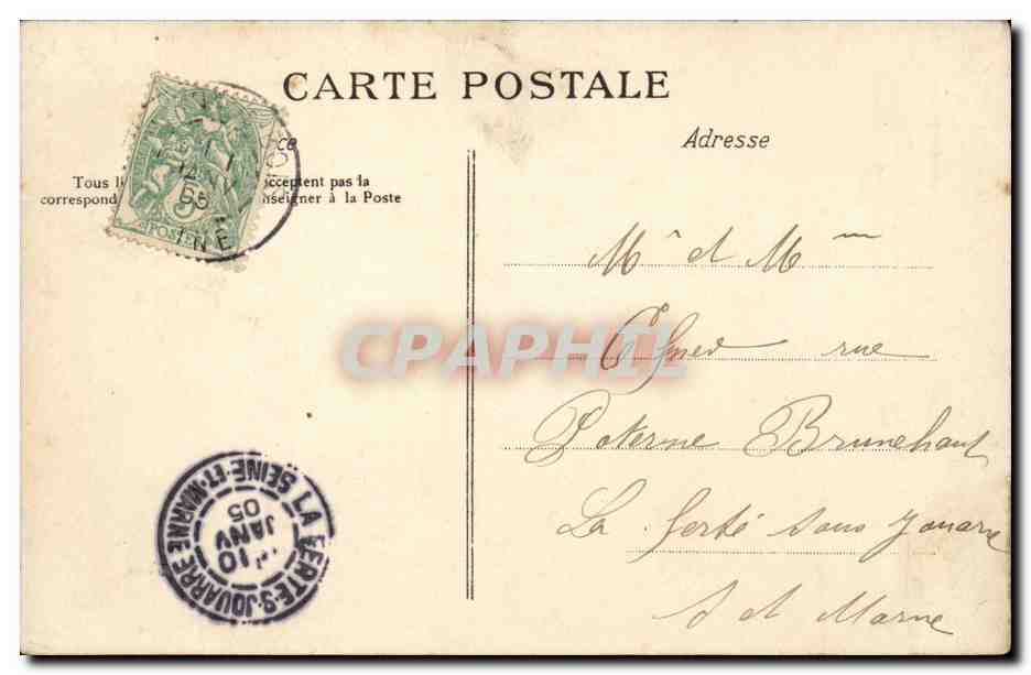Rosny sous Bois CPA Rue d'Avron — Rückseite