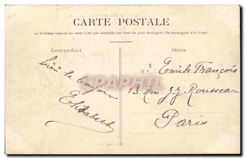 Bois de Clamart CPA Route forestiere — Rückseite