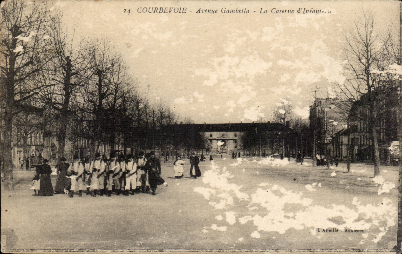 Courbevoie CPA Avenue Gambetta La caserne d'infanterie