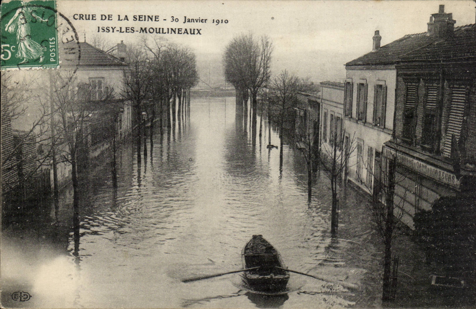 Issy Les Moulineaux CPA Crue de la Seine Janvier 1910 