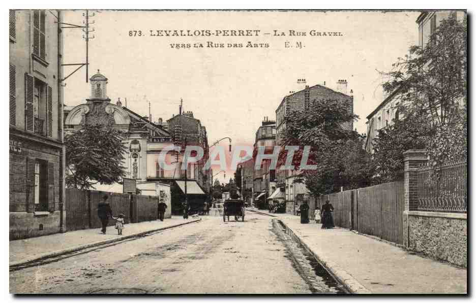Levallois Perret CPA La rue Gravel vers la rue des arts