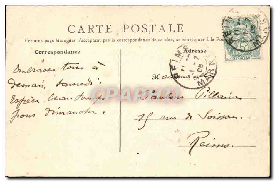 Levallois Perret CPA La rue Rivay (savonnerie continentale Cosmydor) — Rückseite