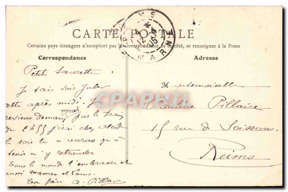 Levallois Perret CPA La rue de Courcelles (tramway) TOP — Rückseite