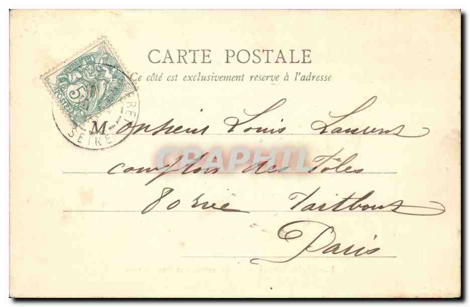 Levallois Perret CPA Place Cormeille et rue Voltaire — Rückseite