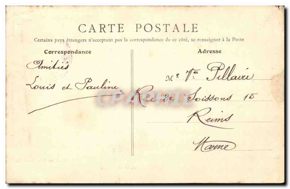 Levallois Perret CPA Place Bineau (chariot Felix Potin) — Rückseite