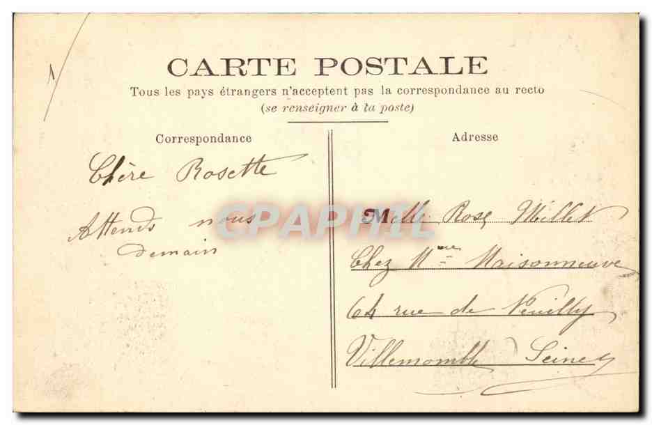 Grand Montrouge CPA La rue Edgar Quinet et la mairie — Rückseite