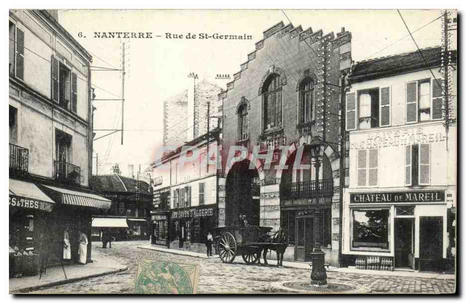 Nanterre CPA Rue de St GErmain (chateau de Mareil Graineterie aux caves d'algerie)