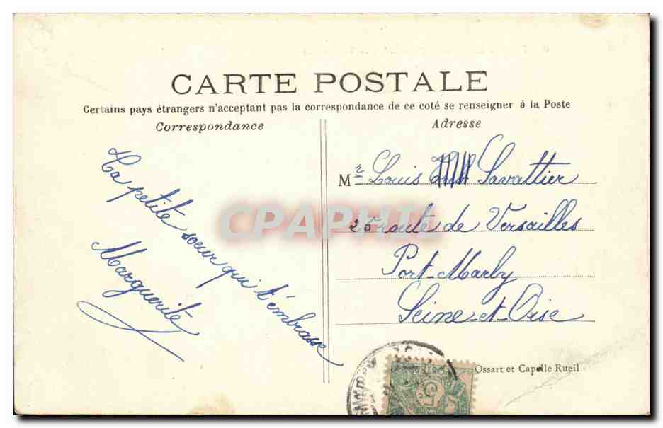 Nanterre CPA Rue de St GErmain (chateau de Mareil Graineterie aux caves d'algerie) — Rückseite