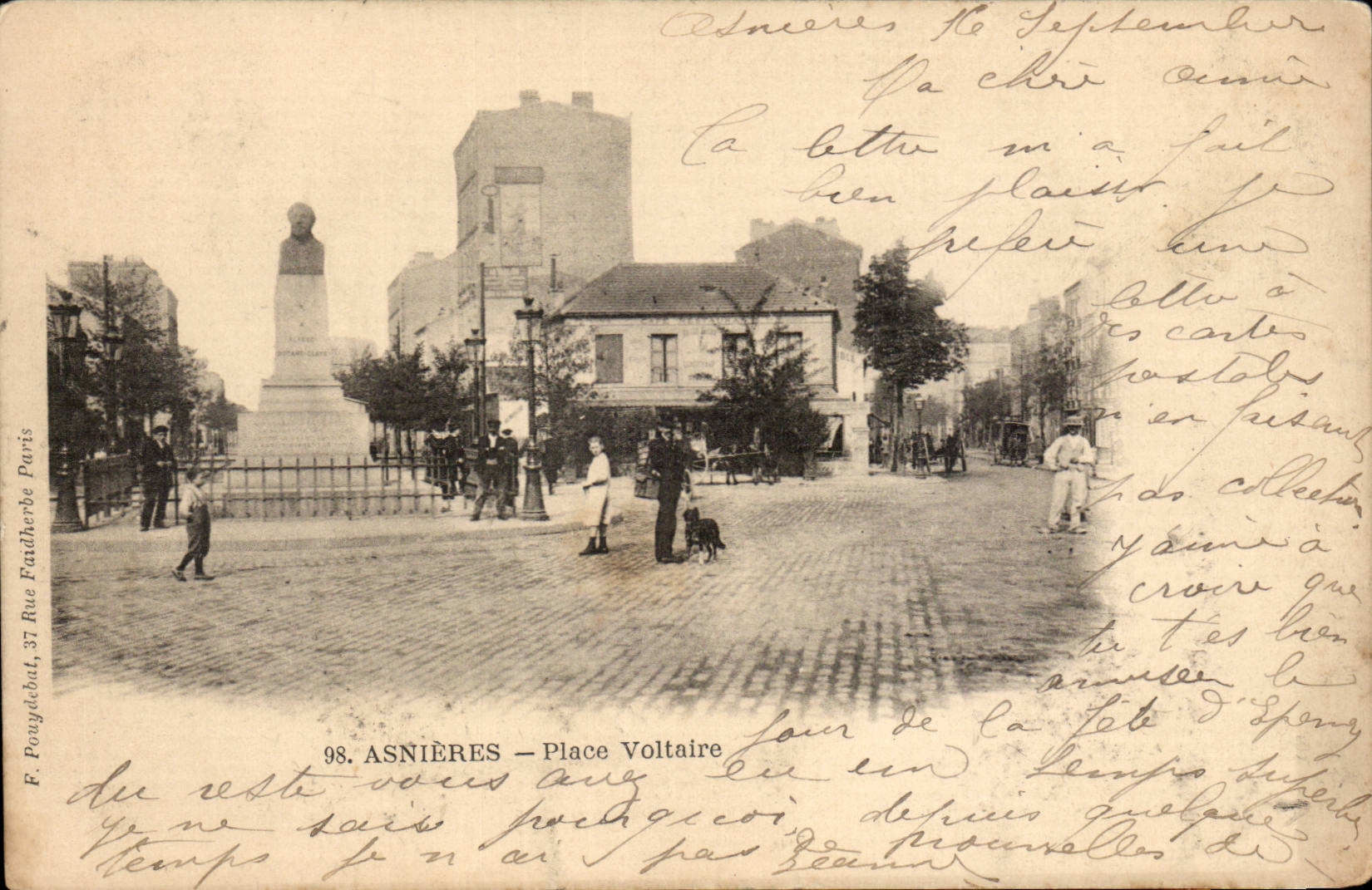 Asnieres CPA Place Voltaire