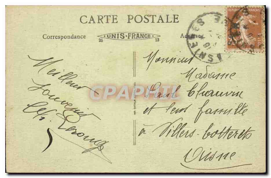 Asnieres CPA Cimetiere des chiens (dog cemetary) — Rückseite