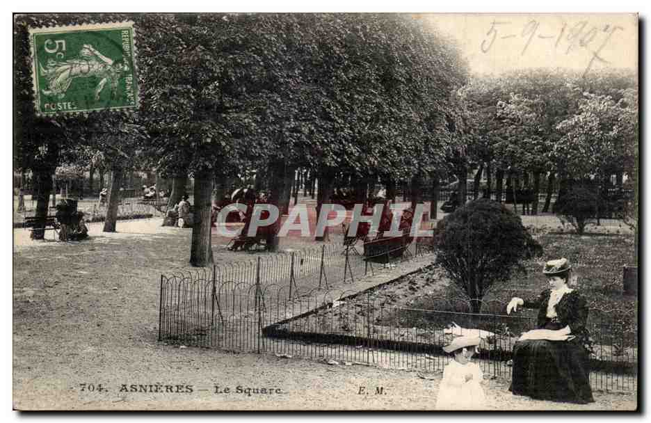 Asnieres CPA Le square