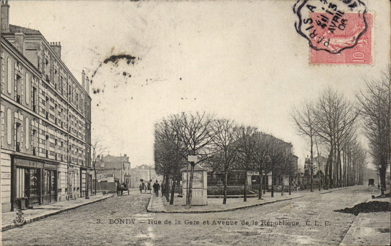 Bondy CPA Rue de la gare et avenue de la Republique