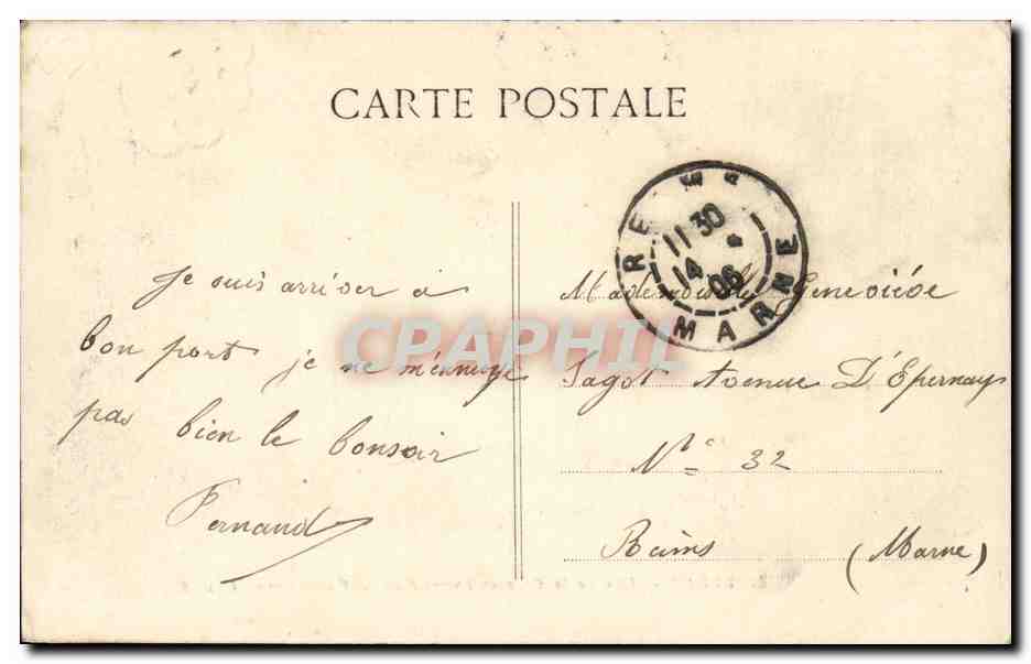 Bondy CPA Rue de la gare et avenue de la Republique — Rückseite