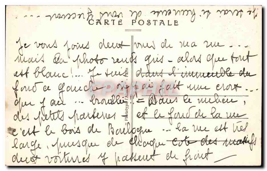 Boulogne sur SEine CPA Rue de al France mutualiste — Rückseite