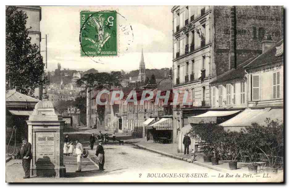 Boulogne sur SEine CPA La rue du port