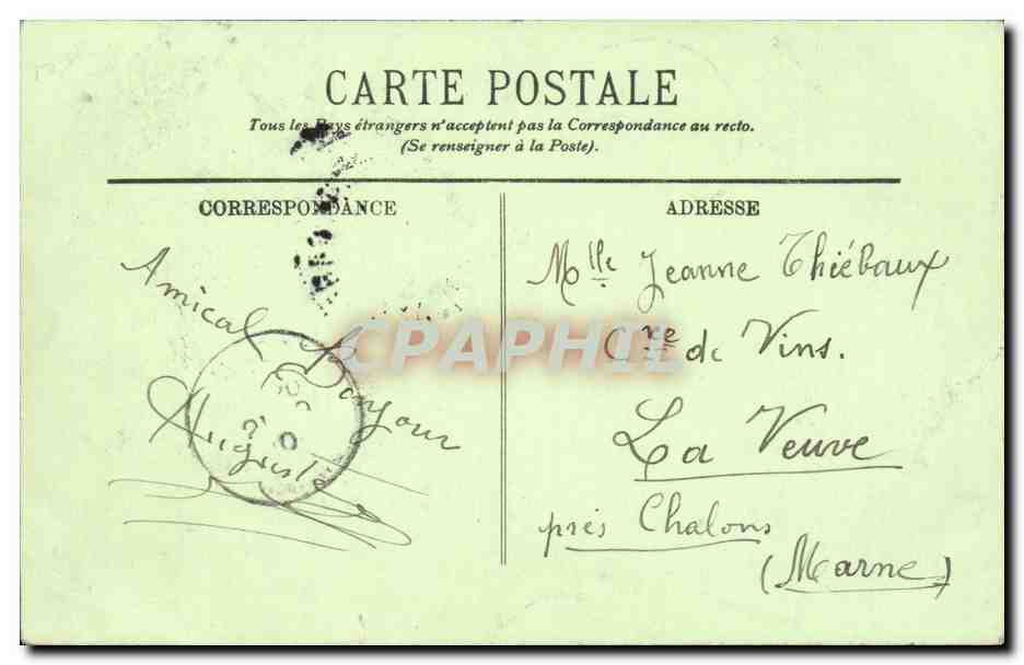 Boulogne sur SEine CPA La rue du port — Rückseite