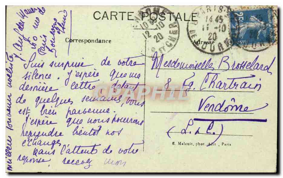 Boulogne sur SEine CPA Pensionnat St Joseph — Rückseite