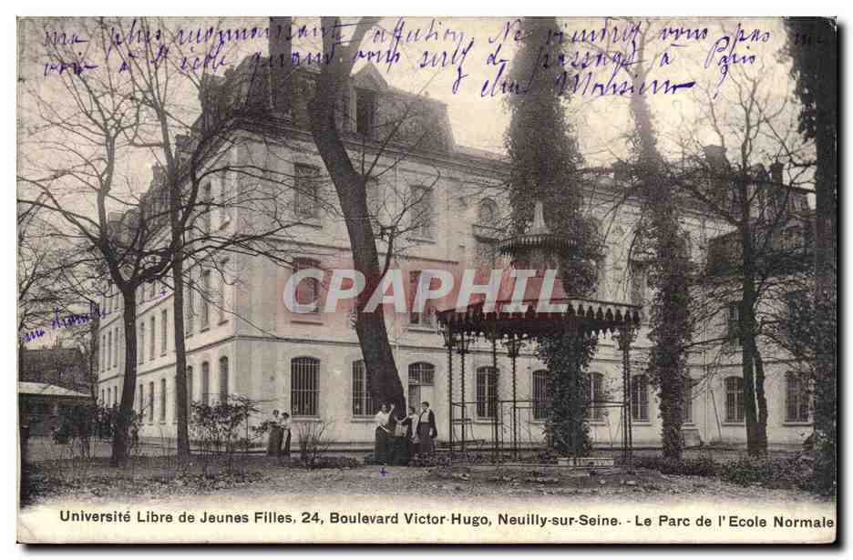 Neuilly CPA Universite libre de jeunes filles 24 bd Victor Hugo PArc de l'ecole normale