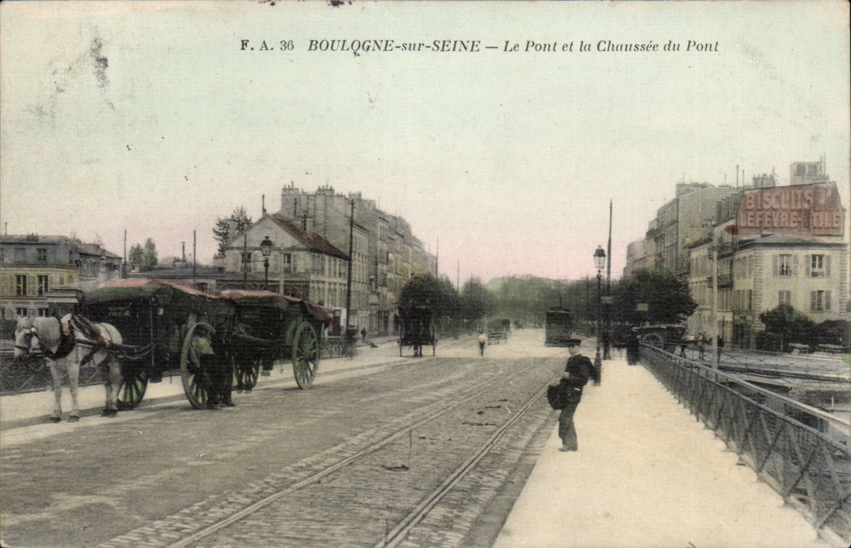 Boulogne sur Seine CPA Le pont et la chaussee du pont